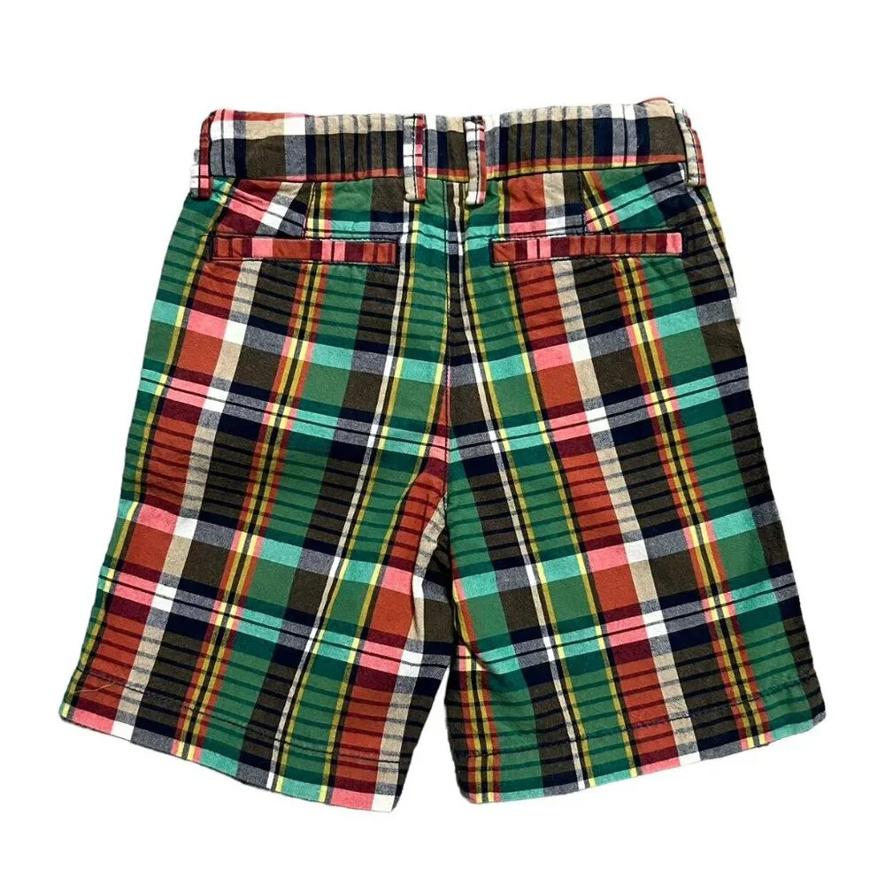 Baby Gap 4Y Green Navy Red Plaid Shorts